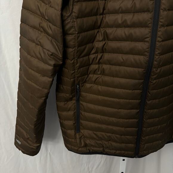 Eddie Bauer Down Puffer Jacket Mens Size Medium Brown Full Zip - Picture 8 of 11